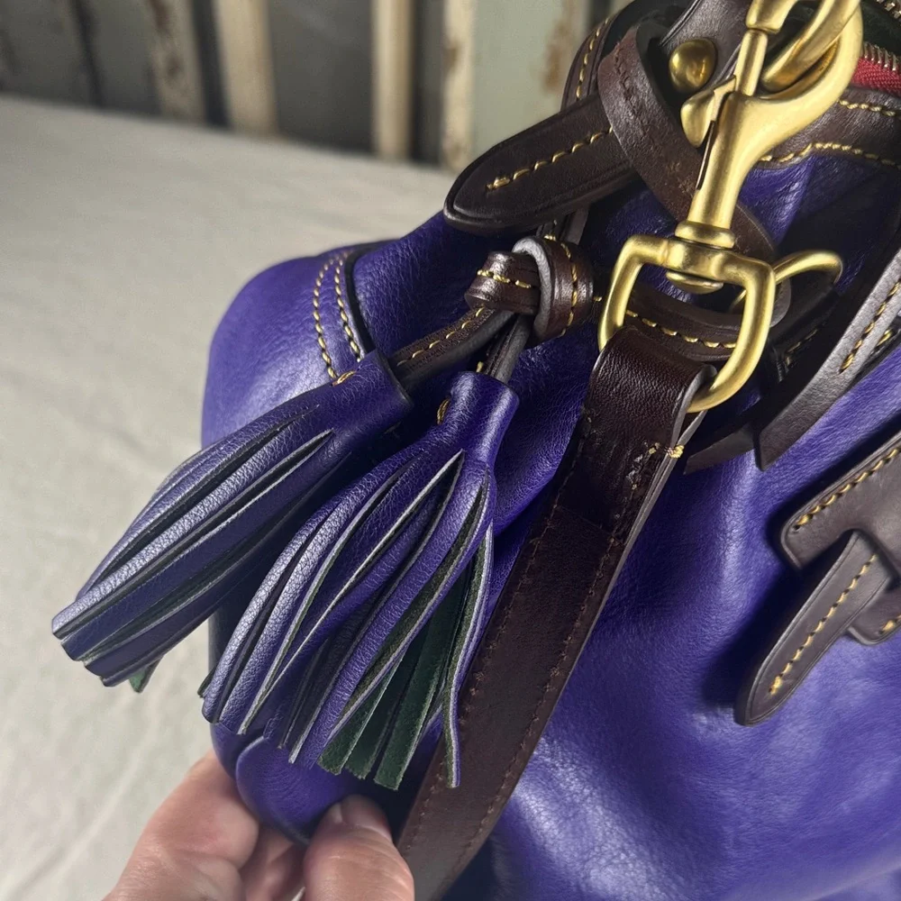 Dooney & Bourke Stanwich Satchel Purple Toledo Leather. RARE. - Picture 8 of 16